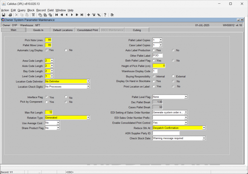 Owner Ware Parameters